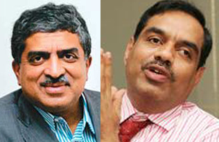 Once at Infosys, now in politics: Nilekani and V Balakrishnan